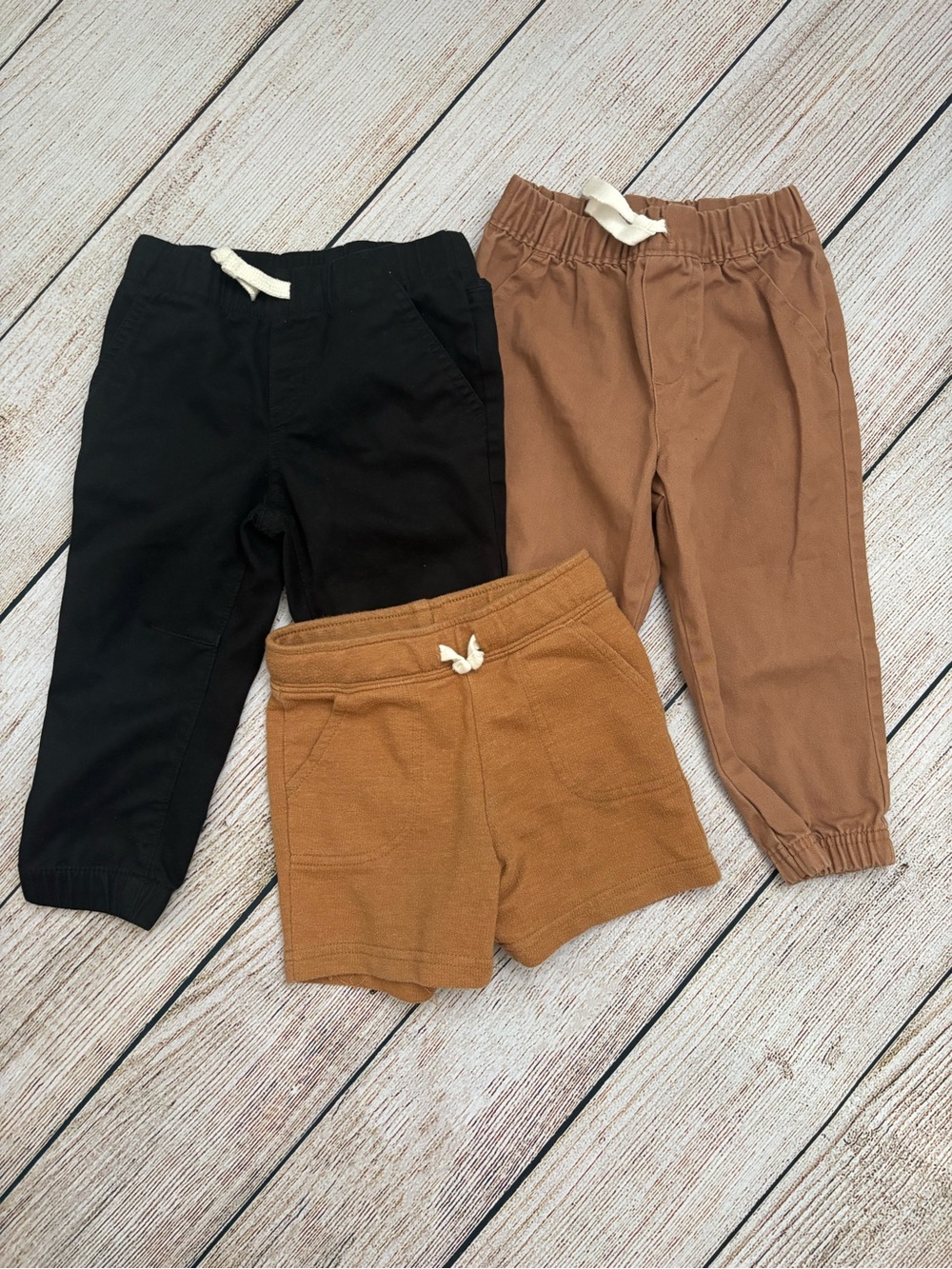 Cat & Jack Kids Three-Pack Bottoms in Black and Brown Tones